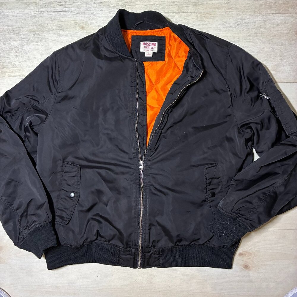 Mossimo Supply Co Bomber Jacket Black Bomber Jacket Size Large